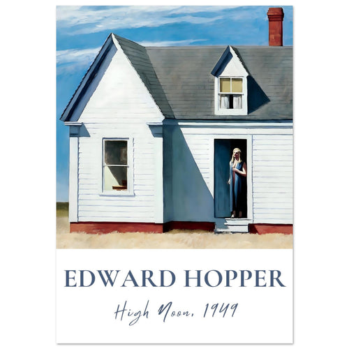 Artfulprints Poster Edward Hopper - High noon   - 50x70 cm - Blauw