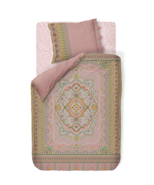 Pip Studio hoeslaken Pip Leafy - 140x200/210/220 cm - roze