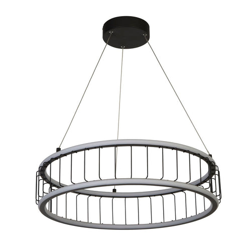 Circolo Cage LED Drum plafondhanger, zwart metaal