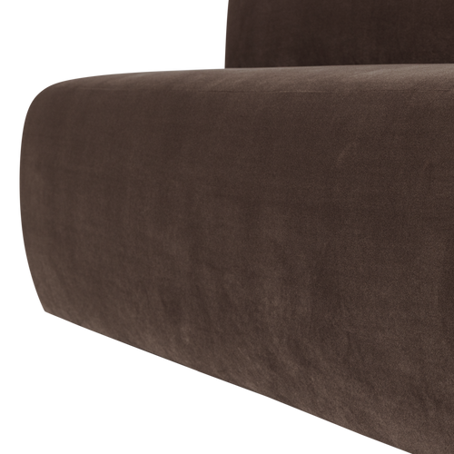 WOOOD eetbank 164 cm rugleuning Mojo Base - Velvet - Bruin - 83x164x76
