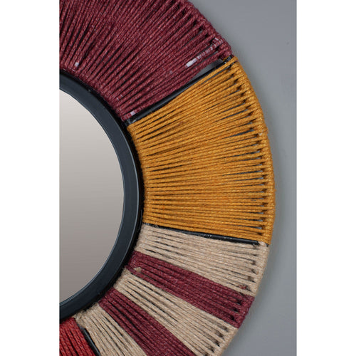 Dutchbone Surya Rope Spiegel/ Wandspiegel Rond 40x40 cm - Multi colour - vtwonen shop