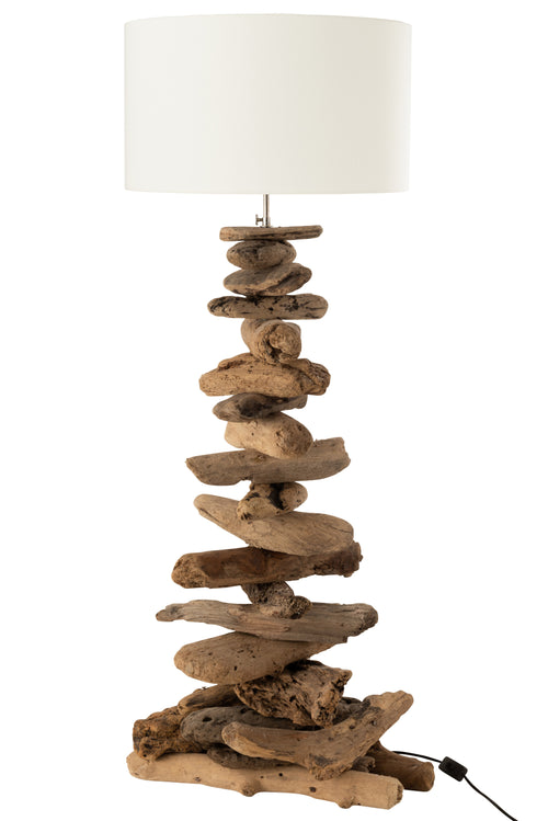 J-Line vloerlamp - hout - naturel/beige - medium