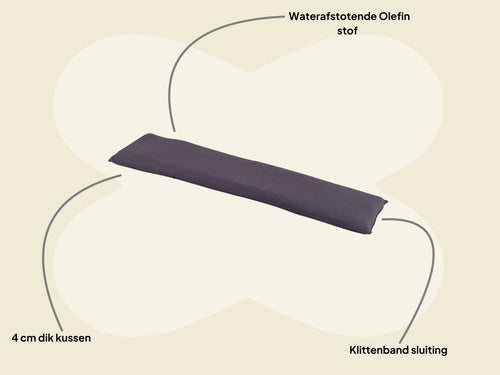 MaximaVida bankkussen Antro 116 x 30 x 4 cm - waterafstotend