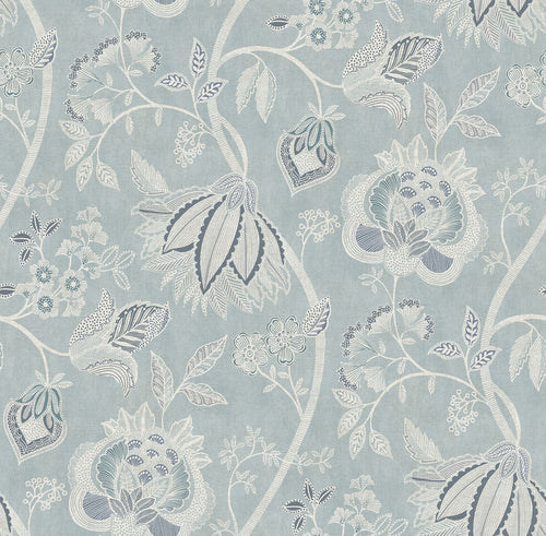 Sanders & Sanders behang bloemen lichtblauw - 53 cm x 10 m - 641008