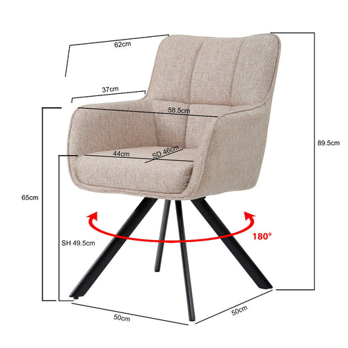 Livingfurn eetkamerstoel Tori Salmon - roze - set van 2 - vtwonen shop