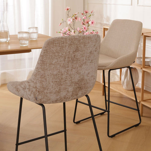 Nolon Nino-Isa Barkruk Bruin - Stof - Zwart Onderstel - 75 cm - vtwonen shop