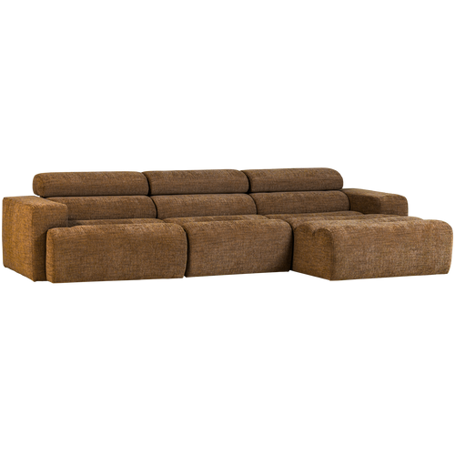 WOOOD chaise longue bank rechts Novi - Polyester - Karamelbruin - vtwonen shop