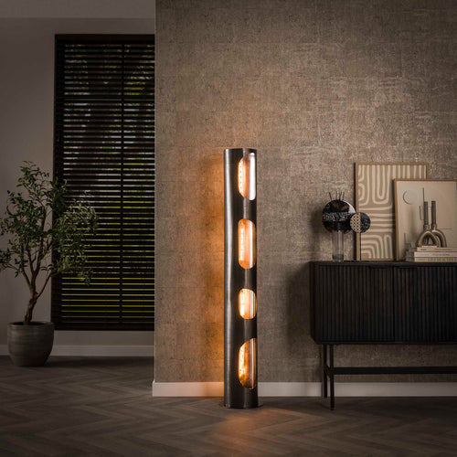 Giga Meubel Vloerlamp Organic - Zwart Metaal - 4-Lichts - 25x25x130cm - vtwonen shop