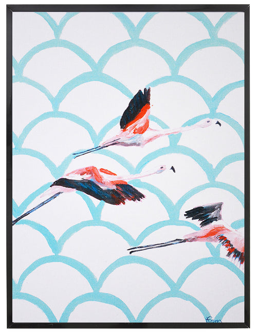 Catchii poster Flying Flamingos - meerkleurig - 297x210 cm
