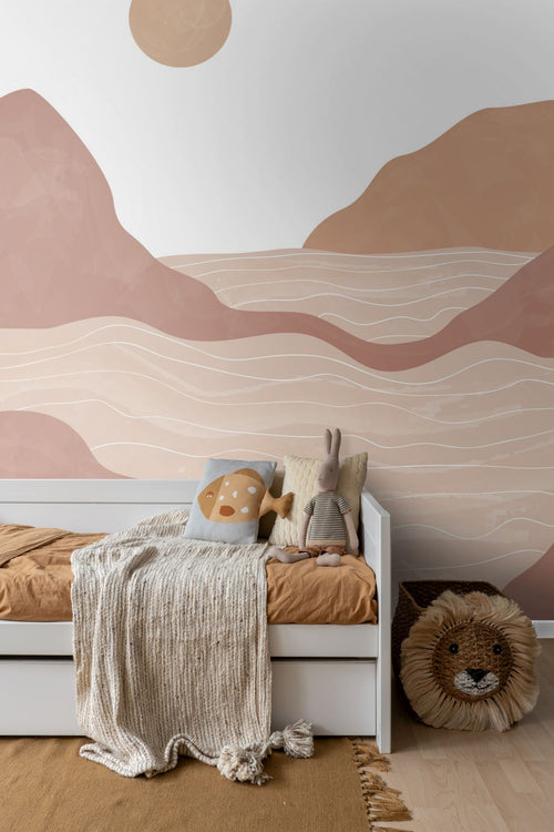 ESTAhome fotobehang berglandschap terracotta bruin - 250 x 279 cm - 159422