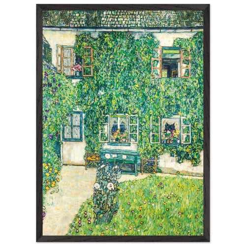 Artfulprints Poster met Lijst Gustav Klimt - The house of Guardaboschi   - 50x70 cm - Groen