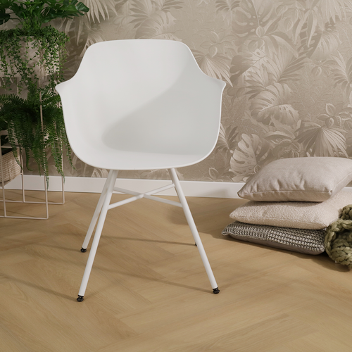 Nolon Noa-Puk Eetkamerstoelen Set van 2 - Wit - Wit Onderstel