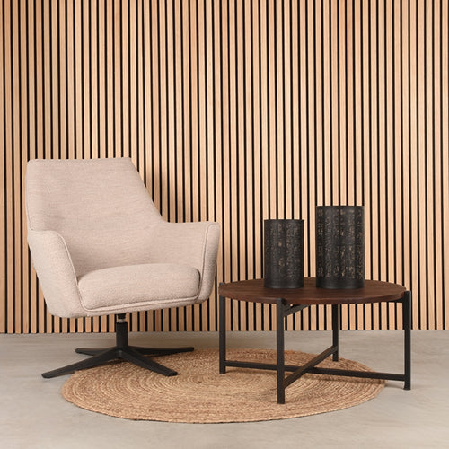 LABEL51 Salontafel Dox - Bruin/Zwart - 70x70x35cm