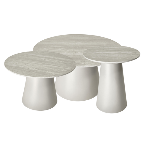 Furnhouse salontafel set Tango - Lichtgrijs - Ø 45/60/80 cm