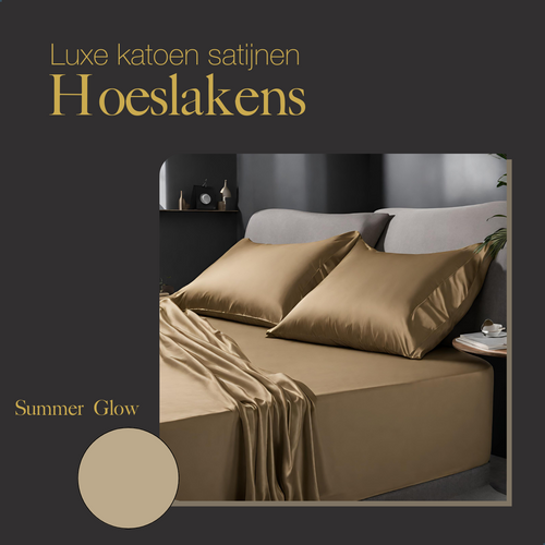 Ten Cate premium - hoeslaken - 160x200 - 100% katoen satijn - goud - vtwonen shop