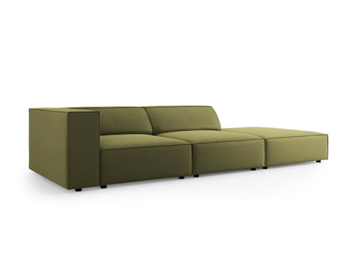 Cosmopolitan Design Rechte bank Arendal 4-zits, flueel, lichtgroen - 102x262x70cm