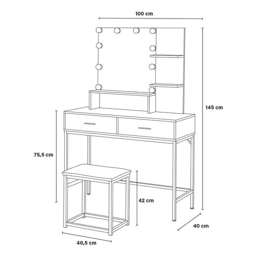 Home Deluxe kaptafel KASIA wit/goud - vtwonen shop