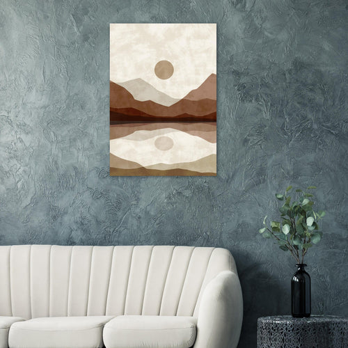 Artfulprints Poster met Lijst Boho – Mirror mountain   - 30x40 cm - Meerkleurig