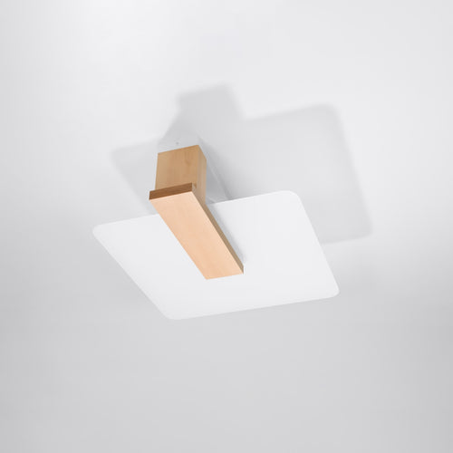 Sollux Lighting Plafondlamp LAPPO natuurlijk hout - 40x14x47,5cm