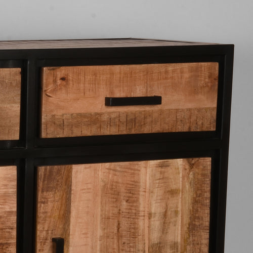 LABEL51 Dressoir Tampa - Zwart Metaal/Mangohout - 170x45x90cm - vtwonen shop