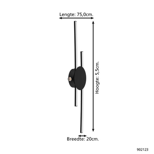 EGLO plafonnière Venticello - zwart;wit