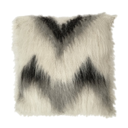 Malagoon kussen Zigzag - gebroken wit, grijstinten - 50x50cm 100% wool
