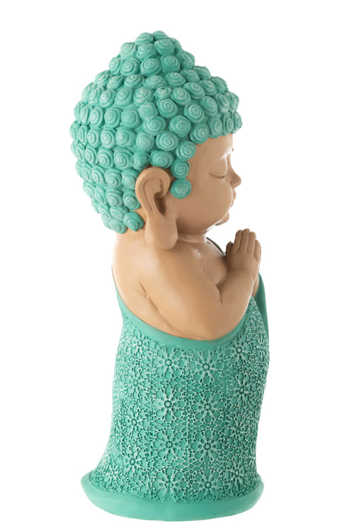 J-Line figuur Monnik Bidden - polyresin - azuur