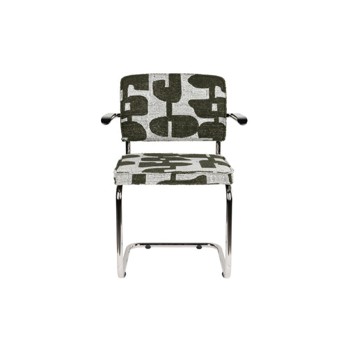 Zuiver Ridge Deco Symbols Eetkamerstoelen Armleuning Groen  - Set van 2