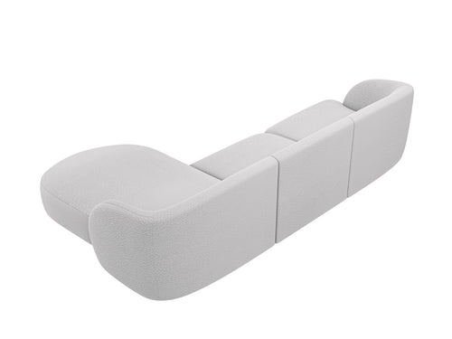 Micadoni rechter hoekbank Miley 4-zits, boucle lichtgrijs - 156x255x70cm