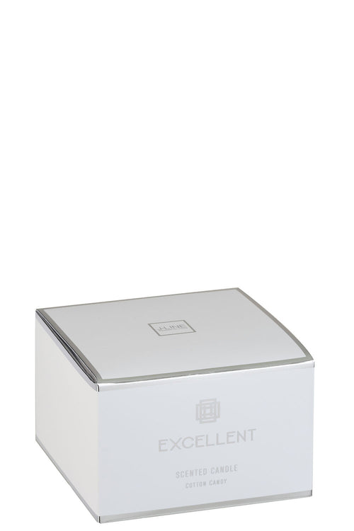 J-Line geurkaars Excellent - Cotton Candy - glas - zilver - large - 40U