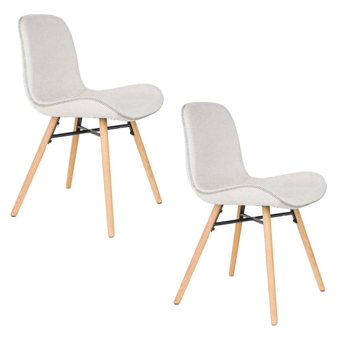 Housecraft Living Lester Eetkamerstoelen Houten poten Beige - Set van 2 - vtwonen shop