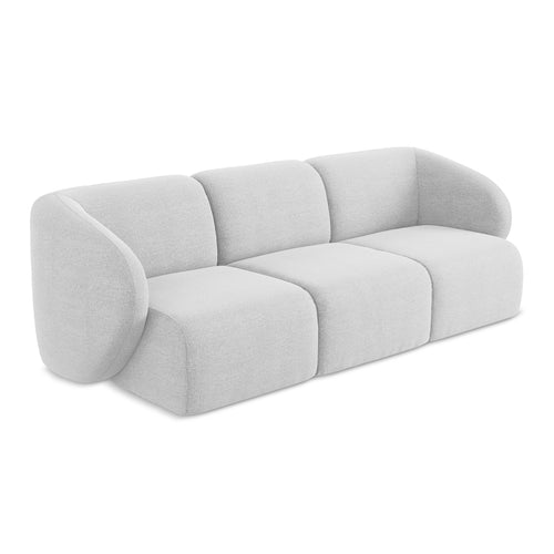 LaMiaSofa 3-zits bank Cervo - bouclé - zilver - 244x94x75