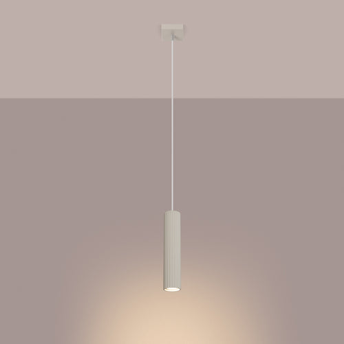 Sollux Lighting Hanglamp KARBON 1 beige - 8x8x118cm