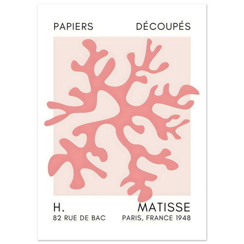 Artfulprints  Matisse – Dreamy coral flower taupe   poster 50x70 cm - vtwonen shop