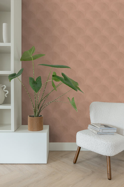 ESTAhome behang 3D-motief terracotta roze - 50 x 900 cm - 131104 - vtwonen shop