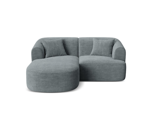 Cosmopolitan Design Modulaire hoekbank links Campi 3-zits, ribfluwelen donkergrijs - 156x180x70cm