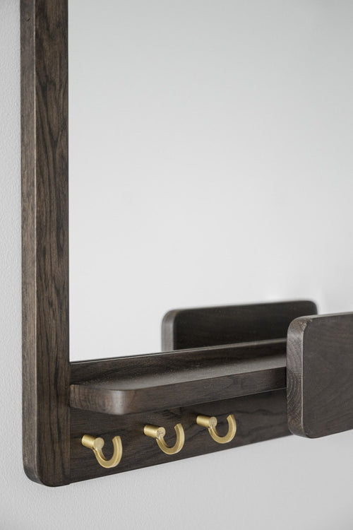 Rowico Home Inverness Houten Wandspiegel met Plank - Donker Eiken - vtwonen shop