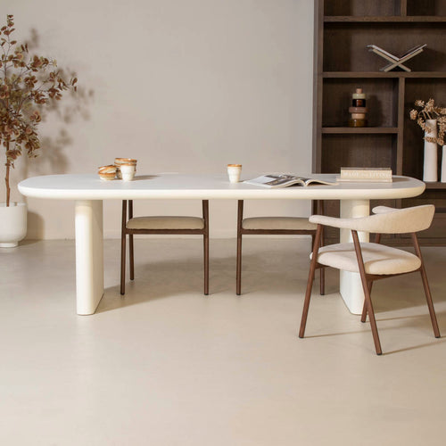 Giga Meubel Eettafel Maya - Deens Ovaal - Wit Eco Composiet - 300cm