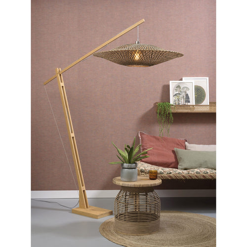 GOOD&MOJO vloerlamp Bali - bruin - Ø87cm - vtwonen shop