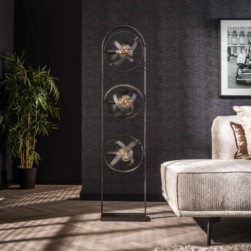 Giga Meubel Vloerlamp Cosmos Mesh - Metaal - 3-Lichts - 36x22x160cm - vtwonen shop