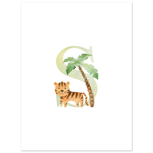 Artfulprints Poster Letter S kindernaam   - 30x40 cm - Meerkleurig