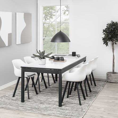 Lisomme Rene Eetkamerstoel Kunststof Wit - Zwarte Poten - vtwonen shop