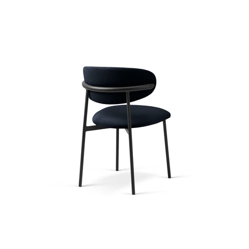 Set van 2 fluwelen stoelen Nina flueel zwart - 52x55x78cm