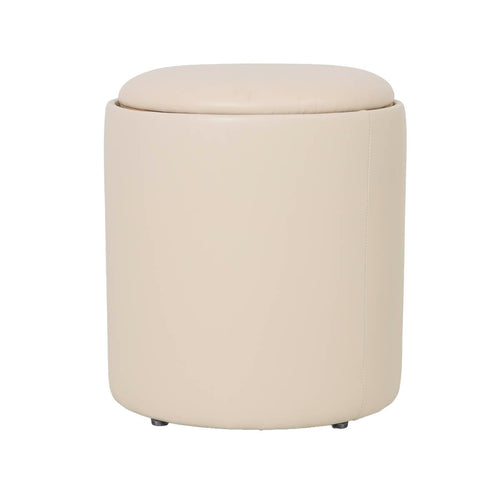 DÉJA Living Bijzettafel Draby - Rond Beige/Naturel - Incl. Opbergruimte - 40cm