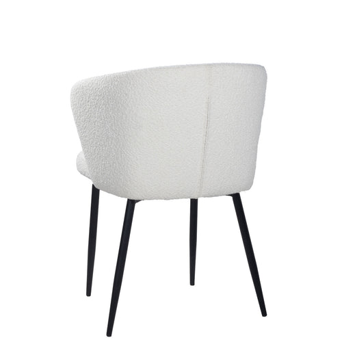 Giga Meubel Eetkamerstoel Juliette - Stof - Wit - Set van 2 - vtwonen shop