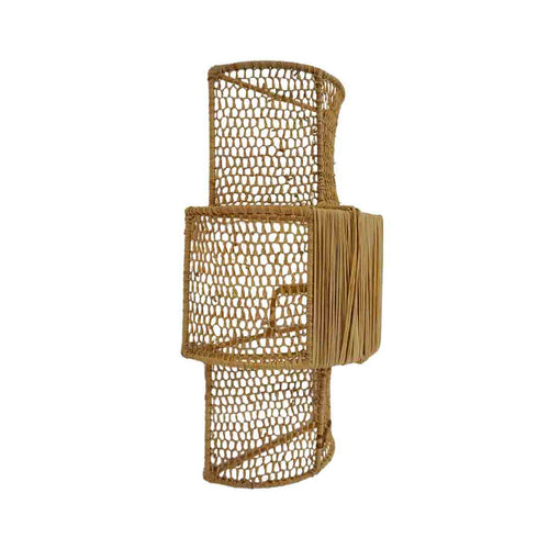 NOA MAY Wandlamp Izzy - naturel - raffia - 12,5 x 23 x 41,5 cm