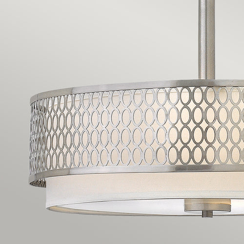 Jules Hinkley Fredrick Ramond 3-lichts hanglamp / Semi-flush geborsteld nikkel