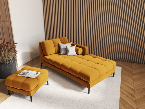 Cosmopolitan Design rechter chaise longue Bali flueel, geel - 185x102x75cm