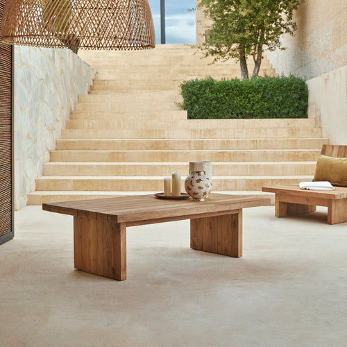 Tikamoon Lage tuintafel van gerecycled massief teak - Naturel