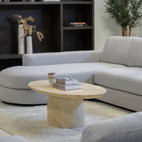 Giga Meubel Salontafel Myrna - Travertin Composiet - 120x60x39cm - vtwonen shop